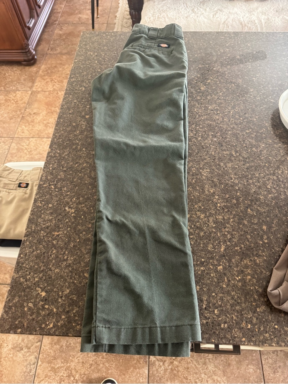 Dickies Men's Dark Green Straight-Leg Work Chinos 30x30